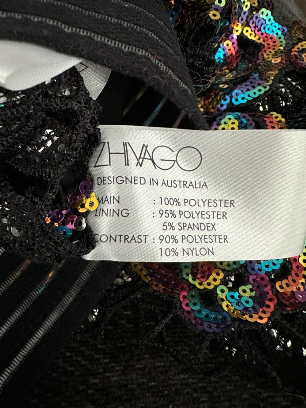 Zhivago Multicolor Sequin Top w/ Gold & Black Trim and Matching Velvet Shorts - Picture 8 of 16